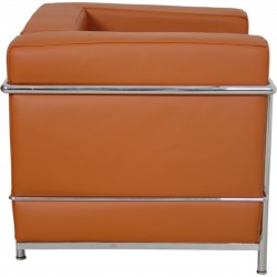 Le Corbusier LC2 lænestol betrukket med cognac bizon læder