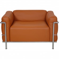 Le Corbusier LC3 lænestol betrukket med cognac bizon læder