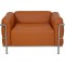 Le Corbusier LC3 lænestol betrukket med cognac bizon læder