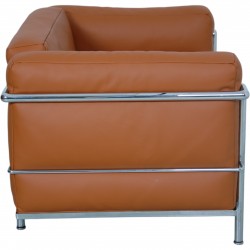 Le Corbusier LC3 lænestol betrukket med cognac bizon læder