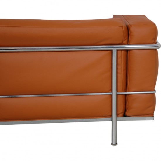 Le Corbusier LC3 lænestol betrukket med cognac bizon læder