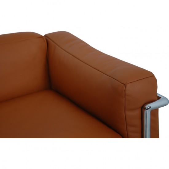 Le Corbusier LC3 lænestol betrukket med cognac bizon læder