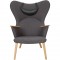 Hans Wegner Mama Bear chair in grey fabric