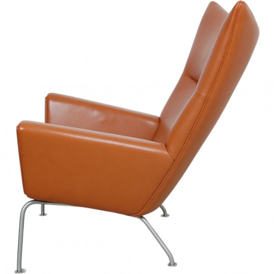 Hans Wegner Wingchair i cognac læder