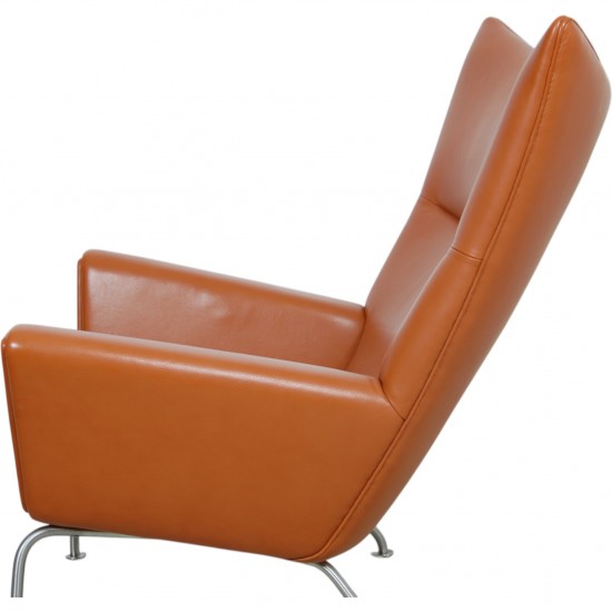 Hans Wegner Wingchair i cognac læder