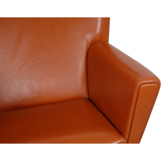 Hans Wegner Wingchair i cognac læder