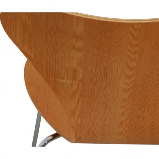 Arne Jacobsen sæt med 6 Syver stole i oregon pine