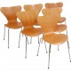 Arne Jacobsen sæt med 6 Syver stole i oregon pine