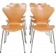 Arne Jacobsen sæt med 6 Syver stole i oregon pine