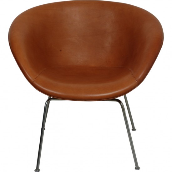Arne Jacobsen Gryde stol i cognac anilin læder