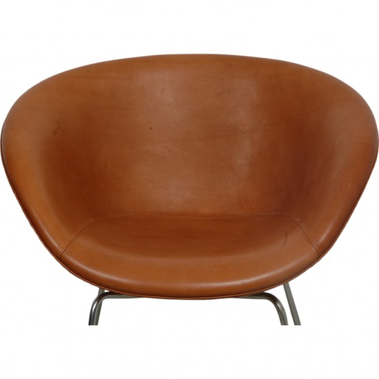 Arne Jacobsen Gryde stol i cognac anilin læder