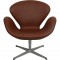 Arne Jacobsen Swan Chair reupholstered in Mokka Classic leather
