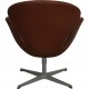 Arne Jacobsen Svane stol nybetrukket med Mokka Classic læder