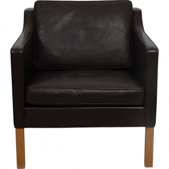 Børge Mogensen 2321 Lounge chair in dark brown leather