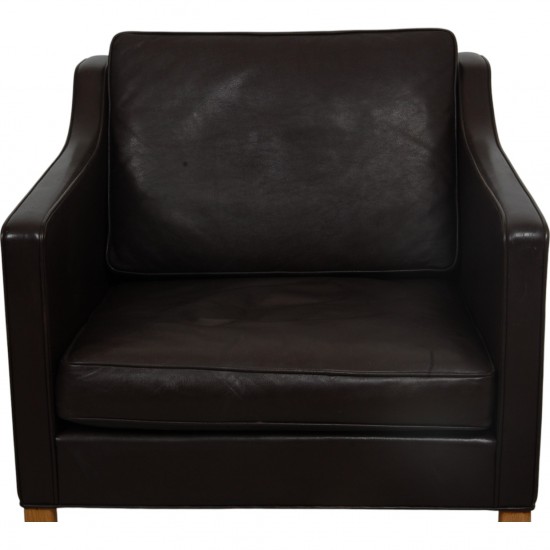 Børge Mogensen 2321 Lounge chair in dark brown leather