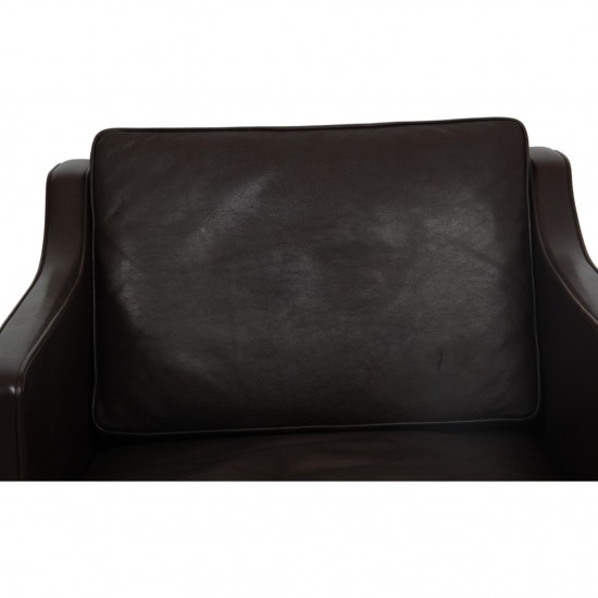 Børge Mogensen 2321 Lounge chair in dark brown leather