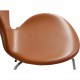 Sæt af 6 Arne Jacobsen Syver stole nybetrukket med whisky classic læder