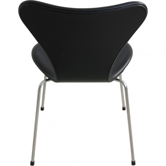 Sæt af 6 Arne Jacobsen Syver stol i sort Classic læder