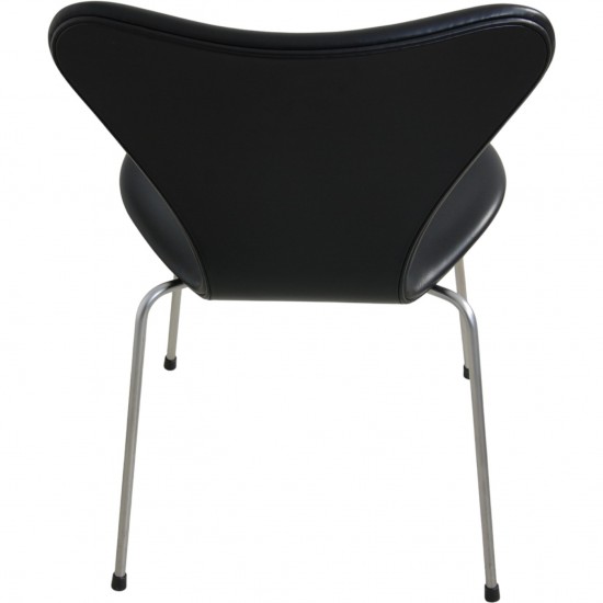 Sæt af 6 Arne Jacobsen Syver stol i sort Classic læder