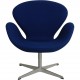 Arne Jacobsen Svane stol i blåt stof 2022