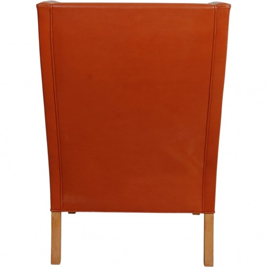 Børge Mogensen 2204 Øreklapstol i cognac læder