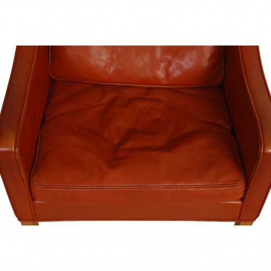 Børge Mogensen 2204 Øreklapstol i cognac læder