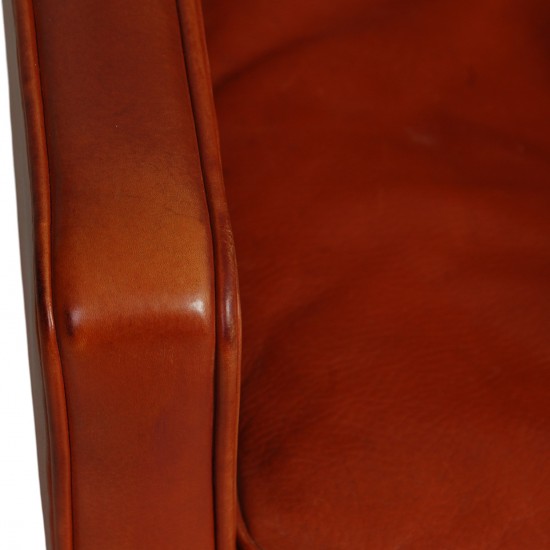 Børge Mogensen 2204 Øreklapstol i cognac læder