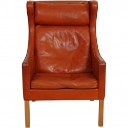 Børge Mogensen 2204 Øreklapstol i cognac læder