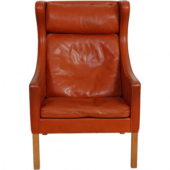 Børge Mogensen 2204 Øreklapstol i cognac læder