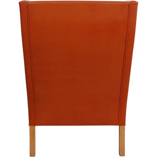 Børge Mogensen 2204 Øreklapstol i cognac læder