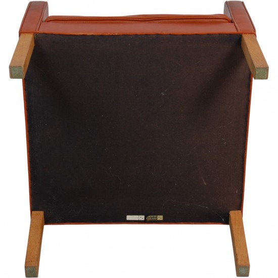 Børge Mogensen 2204 Øreklapstol i cognac læder