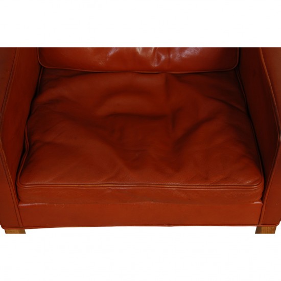 Børge Mogensen 2204 Øreklapstol i cognac læder