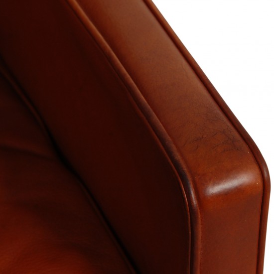 Børge Mogensen 2204 Øreklapstol i cognac læder