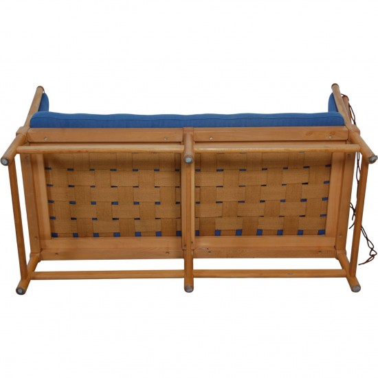 Børge Mogensen Tremmesofa i blåt stof 1985