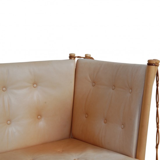 Børge Mogensen tremmesofa i natur læder 1987