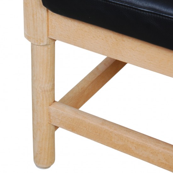 Børge Mogensen Spoke-back sofa in black leather 1970s