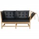 Børge Mogensen Spoke-back sofa in black leather 1970s