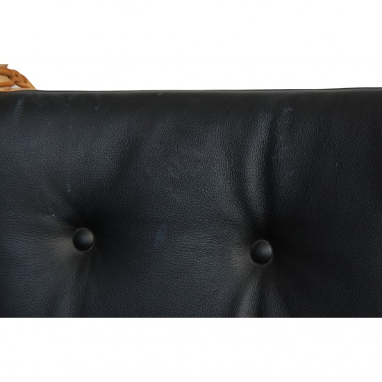 Børge Mogensen Spoke-back sofa in black leather 1970s