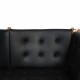 Børge Mogensen Spoke-back sofa in black leather 1970s