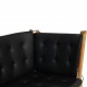 Børge Mogensen Spoke-back sofa in black leather 1970s