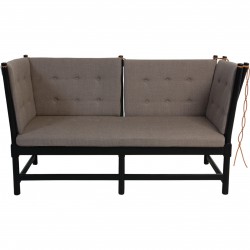 Børge Mogensen sort Tremmesofa i gråt stof 2000'erne