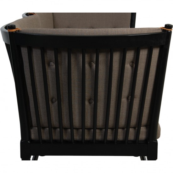 Børge Mogensen sort Tremmesofa i gråt stof 2000'erne