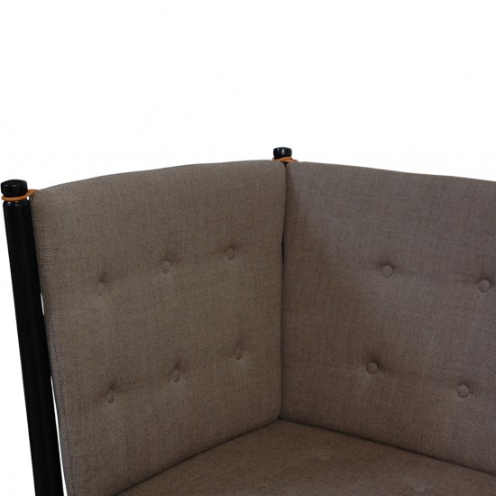 Børge Mogensen sort Tremmesofa i gråt stof 2000'erne