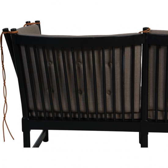 Børge Mogensen sort Tremmesofa i gråt stof 2000'erne