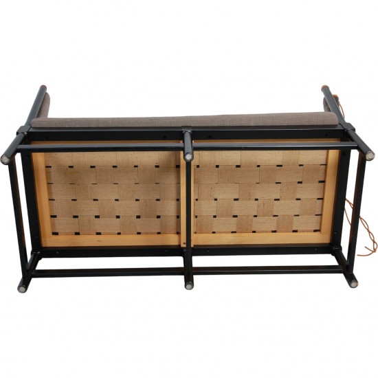 Børge Mogensen sort Tremmesofa i gråt stof 2000'erne