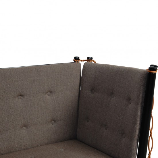 Børge Mogensen sort Tremmesofa i gråt stof 2000'erne