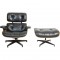 Charles Eames Lounge chair i sort læder 1990'erne