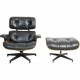 Charles Eames Lounge chair i sort læder 1990'erne
