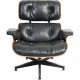 Charles Eames Lounge chair i sort læder 1990'erne