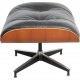 Charles Eames Lounge chair i sort læder 1990'erne